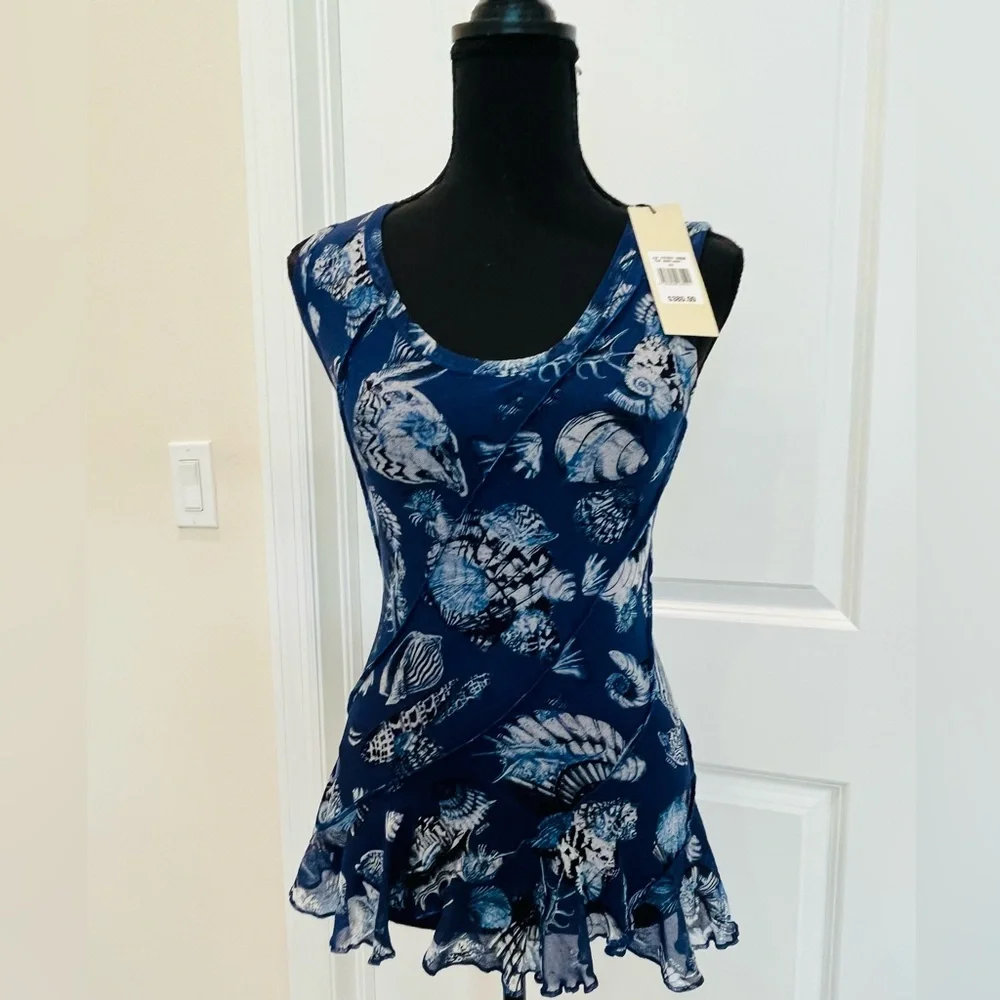 Fuzzi Seashell Ruffle Tank Top - Picture 1 of 12